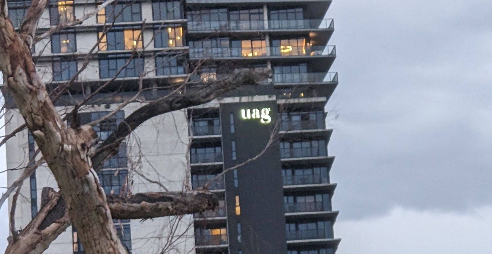 building with "uag" signage on it building with "uag" signage on it