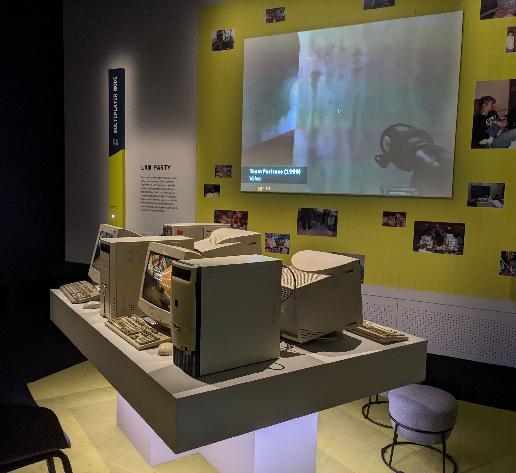 team fortress exhibit featuring a playable lan party setup team fortress exhibit featuring a playable lan party setup