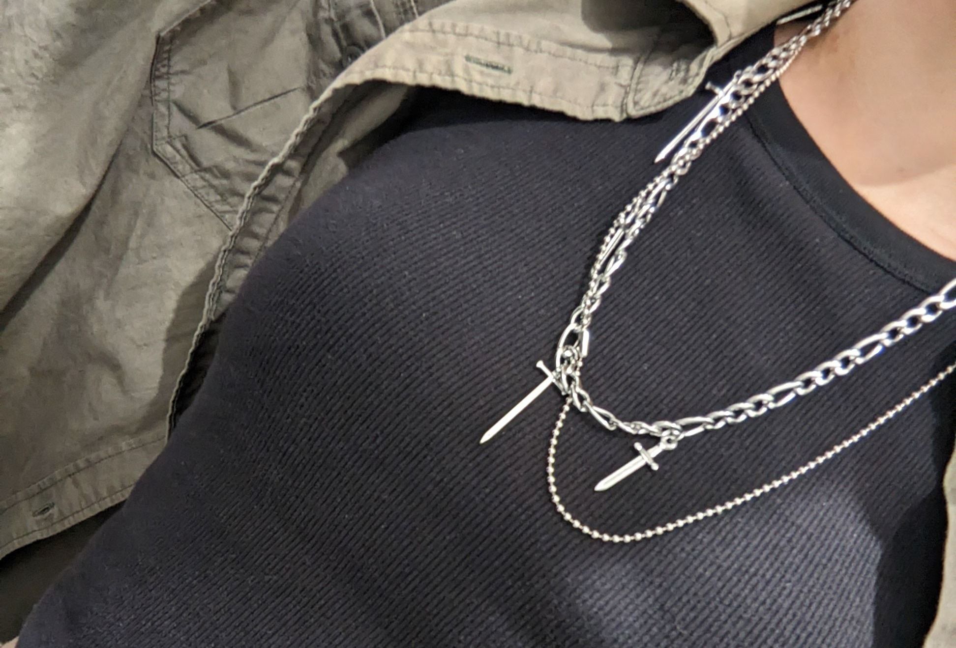 cool sword and daggers necklace by @twistedeerie cool sword and daggers necklace by @twistedeerie