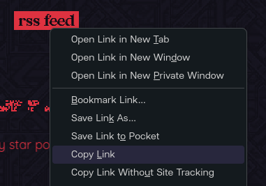 copying an rss link copying an rss link